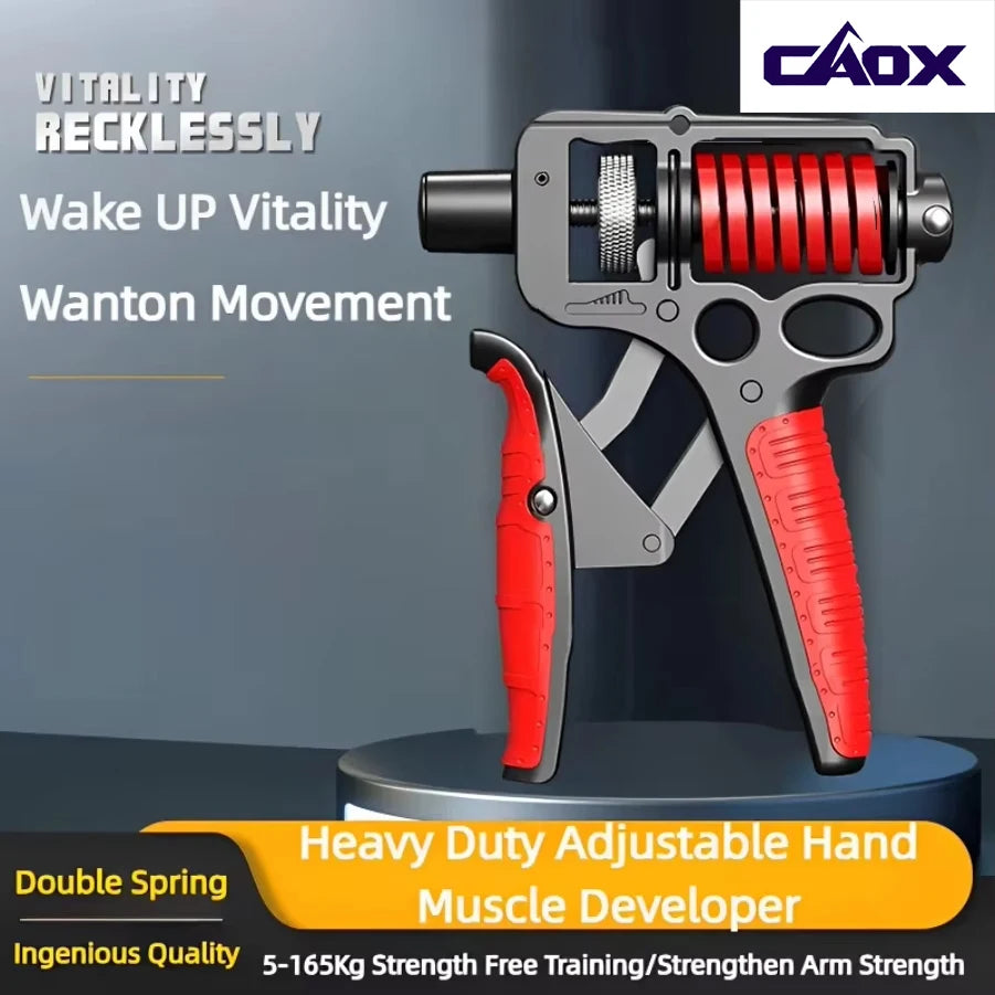 5-165Kg Adjustable Heavy Hand Grip Exercise Strengthener Gripper Finger Expander Arm Wrist Forearm Trainers Fitness Steel Spring