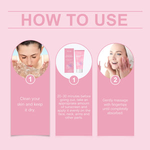 Cherry Blossom Sunscreen Cream Spf 50+ Long-Lasting Anti UV Anti-Aging Anti Oxidant Oil Control Non-greasy Waterproof Sunblock