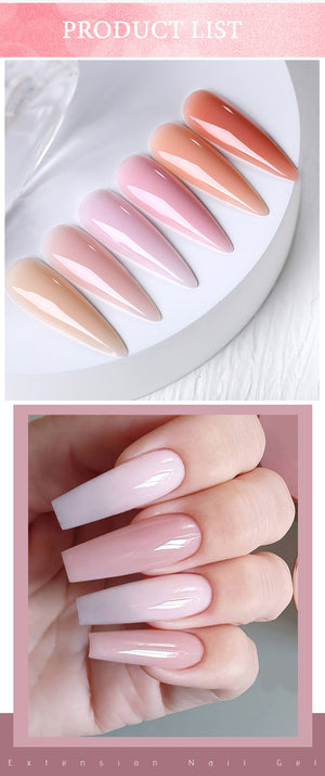 15ml UR SUGAR Extension Nail Gel Polish Nail DIY Clear Camouflage Color Fibre Glass Hard Gel Nails Finger Prolong UV LED Gel