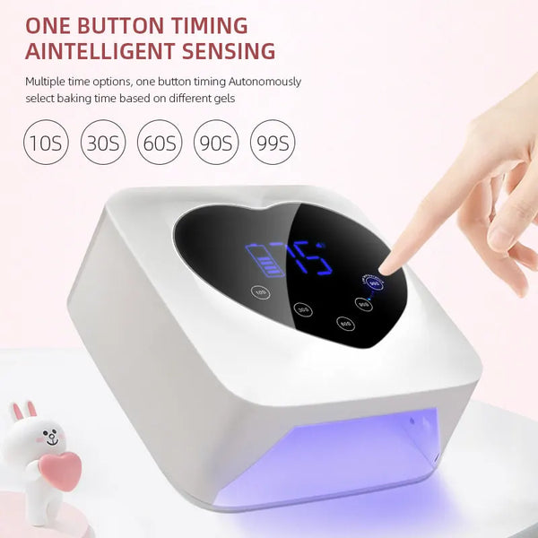 72W Nail Drying Lamp Built-in Battery Cordless UV Led Lamp For Nails Suitable For All Gel Professional Nail Equipment Tools