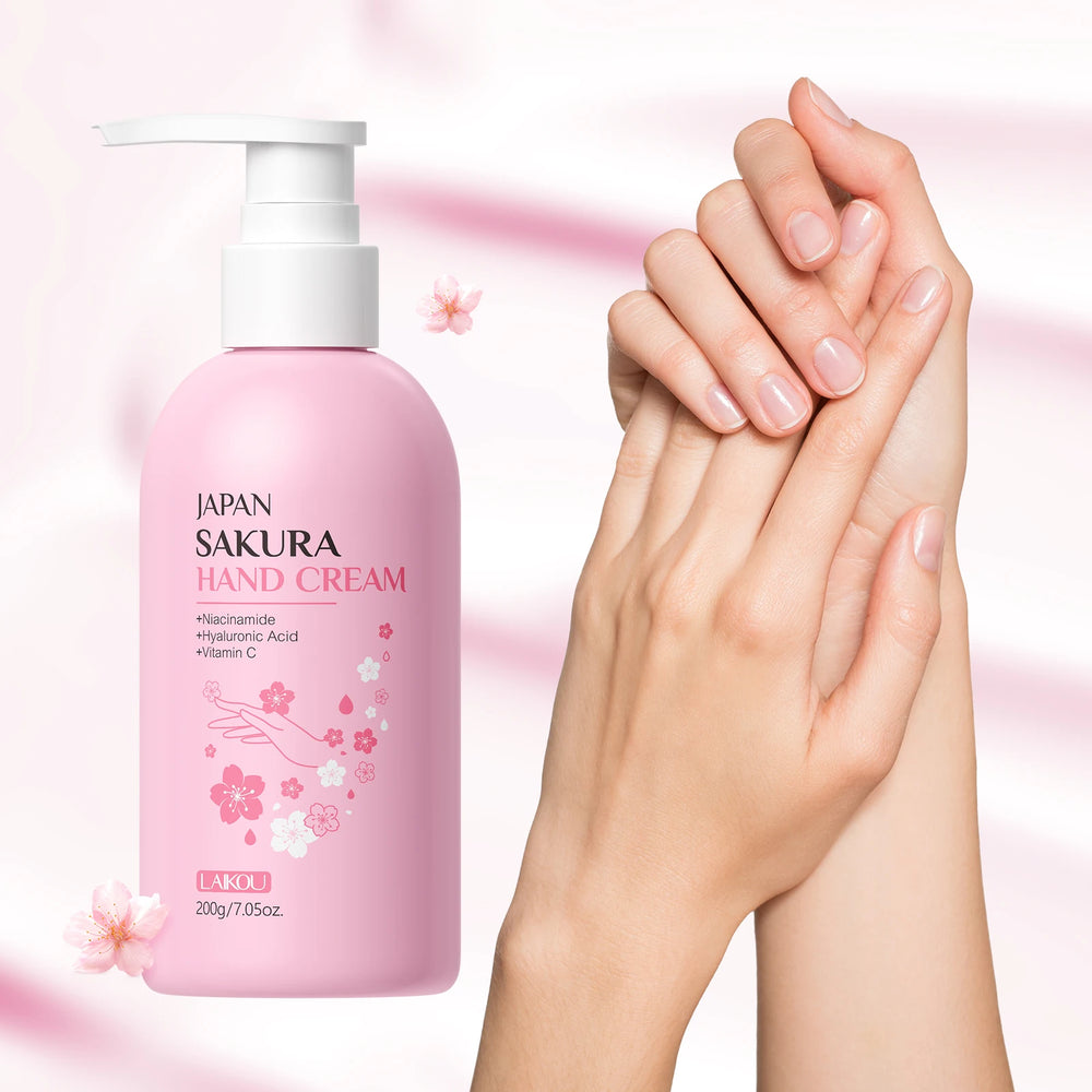 LAIKOU Japan Sakura Hand Cream 200g Long-Lasting Hydration Smooth Radiant Refreshing Scent Hand Care