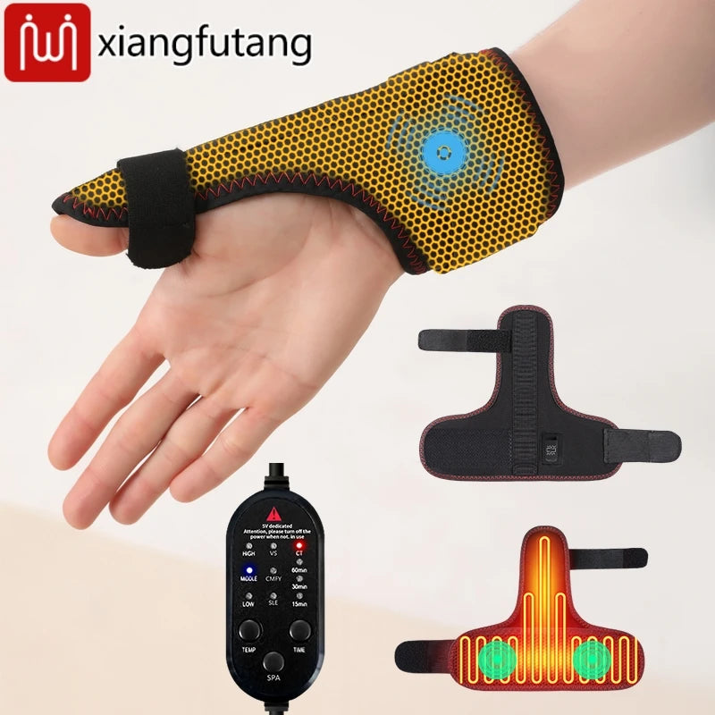 Heating Masage Thumb Wrist Support Brace Electric Heated Finger Pad Thumb Stabilizer for Carpal Tunnel Relief Finger Massager