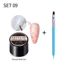 LILYCUTE 7ml Non Stick Hand Solid Extension Gel Nail Polish 3D Auroras Effect Carving Flower Function For Finger ProlongHard Gel