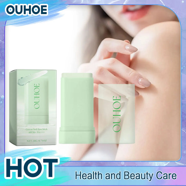Cotton Soft Sun Stick Protector Solar Matte SPF50 Anti UV Isolation Moisturizer Refresh Lightweight Sunblock Face Body Sunscreen