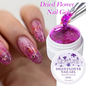 LILYCUTE 7ml Non Stick Hand Solid Extension Gel Nail Polish 3D Auroras Effect Carving Flower Function For Finger ProlongHard Gel