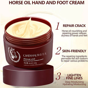 Horse Oil Skin Restoration Cream,110g Repair Hand Cream, Moisturizing Foot Cream,Foot Repair Cream,Anti Foot Cream for Women Men