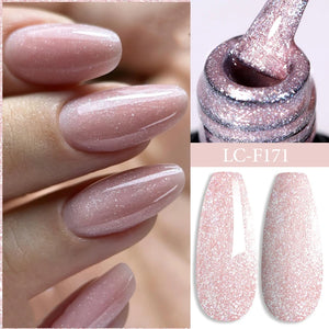 LILYCUTE 7ml Non Stick Hand Solid Extension Gel Nail Polish 3D Auroras Effect Carving Flower Function For Finger ProlongHard Gel