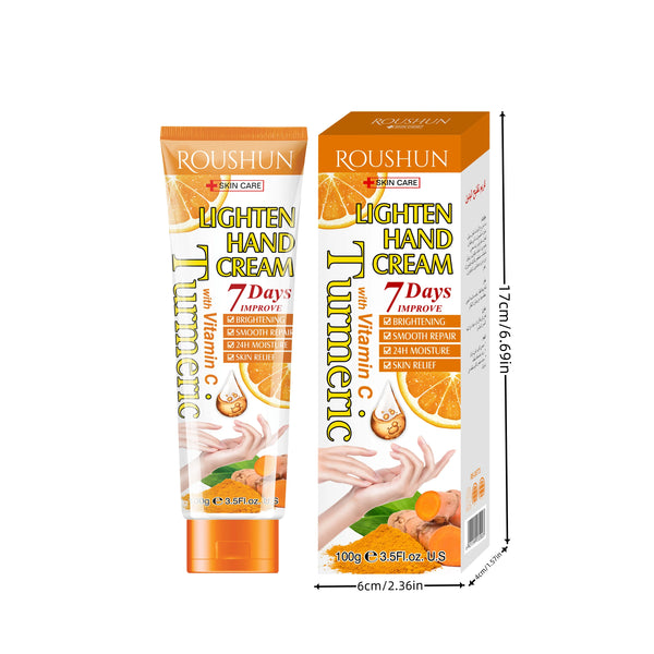 ROUSHUN  Turmeric Vitamin C Hand Cream Moisturizing Refreshing Non-Greasy Hand Care Hydrating Moisturizing Hand Cream