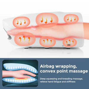 Cordless Electric Hand Massager with Air Pressure Hot Compress Palm Massage Hand Point Airbag Relieve Finger Wrist Muscle Relax