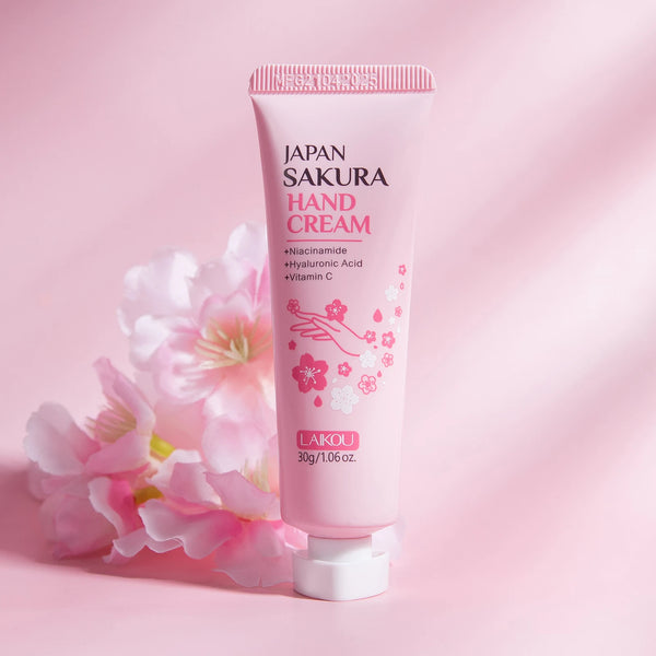 LAIKOU Japan Sakura Hand Cream Hydrating Hand Moisturizer Smoothing Radiant Treatment Refreshing Scent Hand Balm