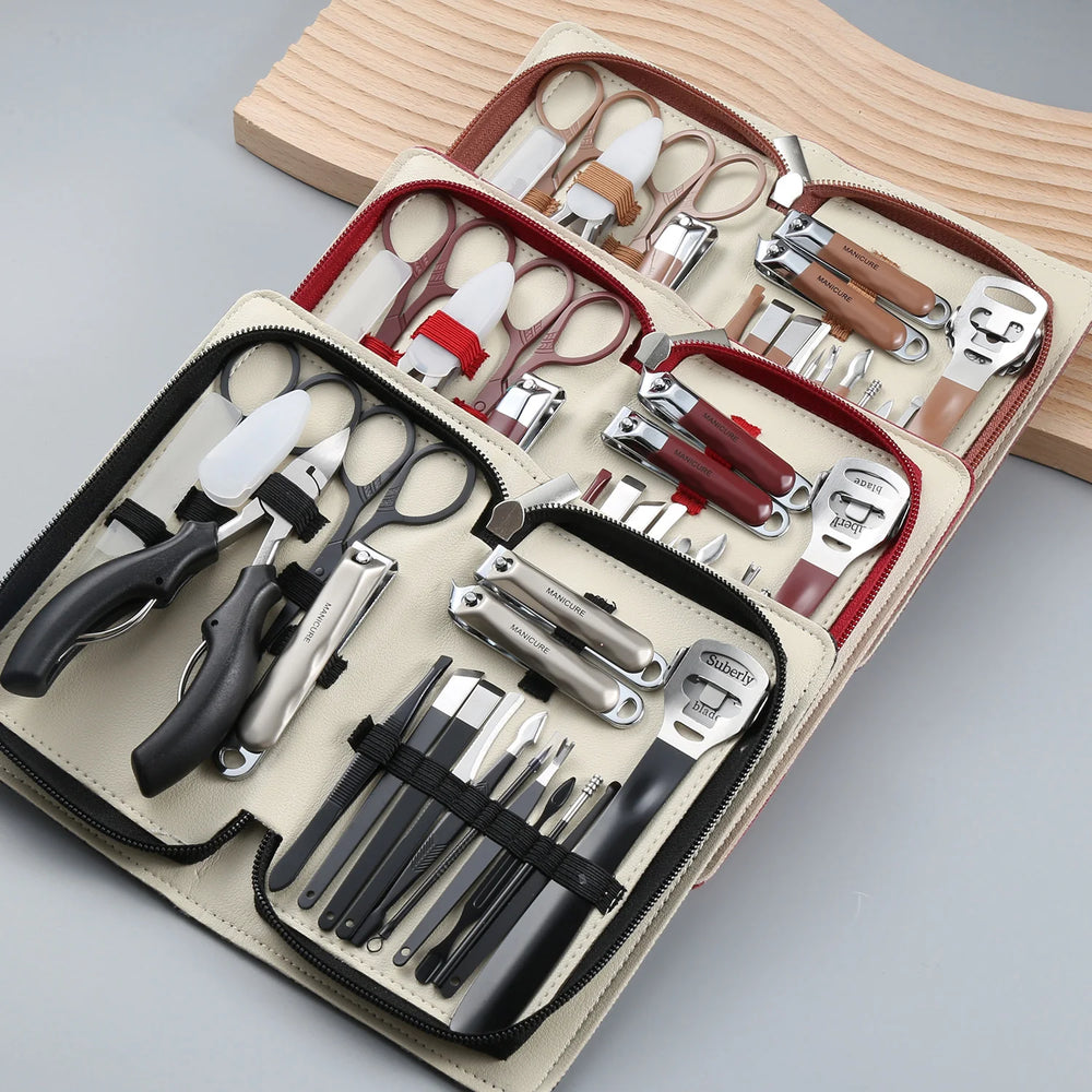 18PCS Nail Clipper Manicure Set Stainless Nail Cutter Pedicure Scissor Cuticle Nipper Nail Tool Personal Care Nail Grooming Tool