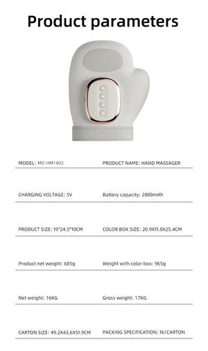 Professional Hand Massager Finger Wrist Palm Relaxation Device with Airbag Compression Kneading for Maximize Your Hand Comfort