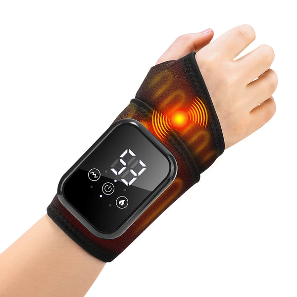 Electric Wrist Massager Heating Pad Vibration 5 Gears Hot Compress Wrist Guard Band USB Recharge Adjustable Wrist Protection