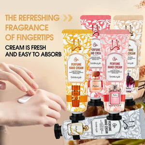 5pcs Perfume Fragrance Hand Cream Sets Moisturizing Non-sticky Hand Cream Nourishing Hydrating Anti Chapped Skin Care for Hands