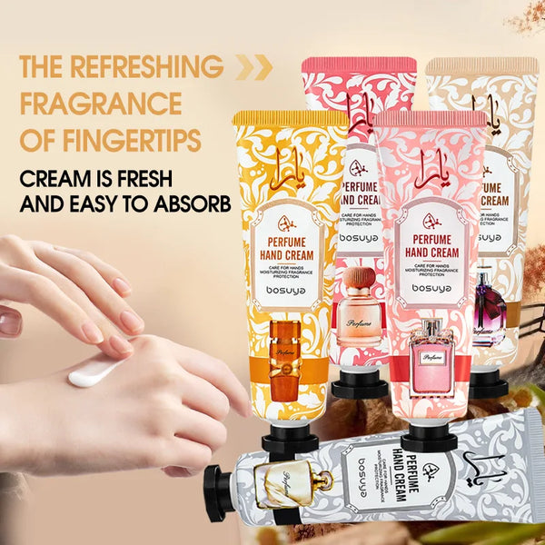5pcs Perfume Fragrance Hand Cream Sets Moisturizing Non-sticky Hand Cream Nourishing Hydrating Anti Chapped Skin Care for Hands