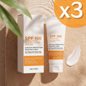SPF 100 Sunscreen Instant Sun Protect Broad Spectrum UVA & UVB Protection Wateproof Non-Greasy Sunblock For Beach Outdoor Sports