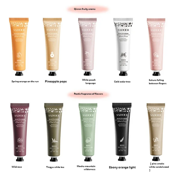 10pcs Floral & Fruity Hand Cream Set - Moisturizing Nourishing Anti-Chap Repairing Hand Care Skincare Beauty Pack