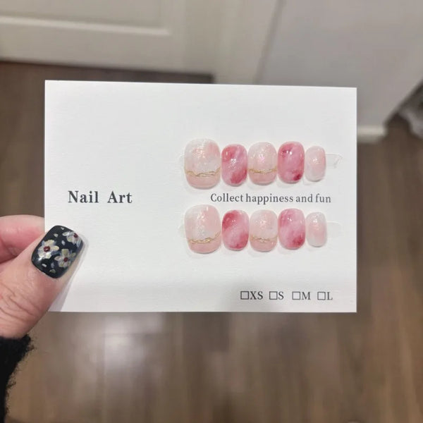 10pcs Love Cat Eye Handmade Press on Nails Simple Fake Nails False Nails Short Artificial Nail