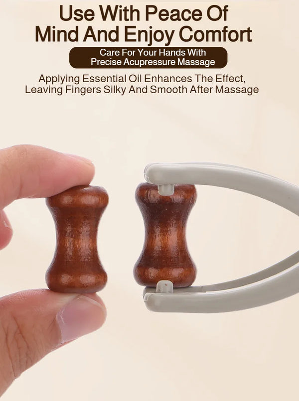 Wooden Finger Roller Massager Acupoint Relief Hand Joint Care Acupressure Massage Tool Hand Relaxation
