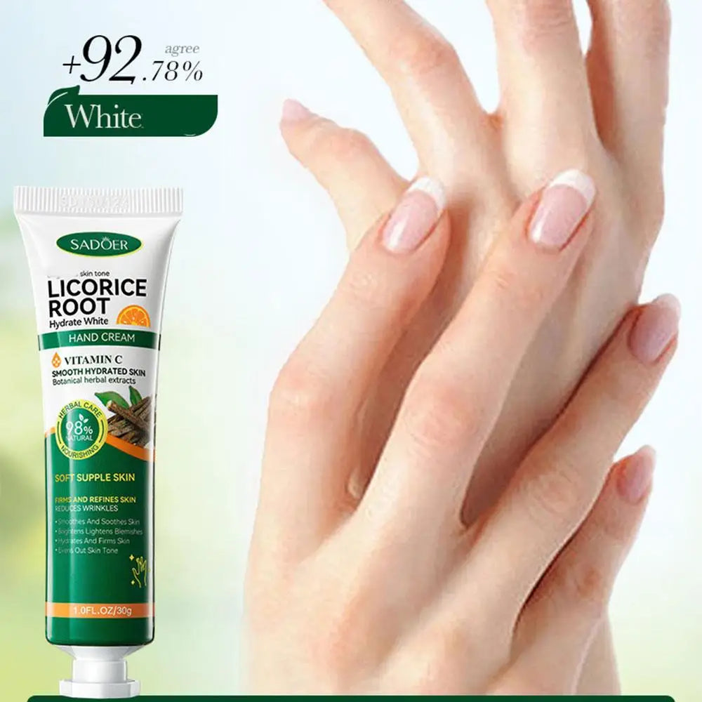 1/3/5/10 pcs SADOER Liquorice Whitening Hydrating Hand Cream with plant Essence Moisturizing Nourishing Brightening Hands Care