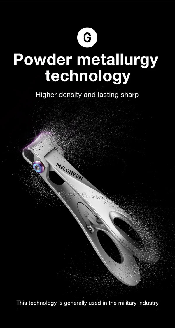 MR.GREEN Nail Clippers Wide Jaw Opening Stainless Steel Fingernail Clipper Thick Hard Toenail Cutter Manicure Scissors Tools