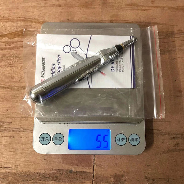 Electric Massage Pen Adjustable For Body Back Hand Massage Press And Relax Muscles, Battery Powered Silver