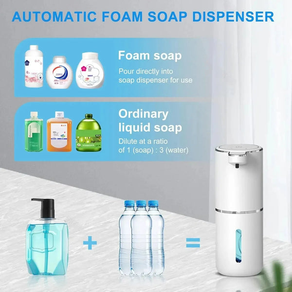 Automatic Soap Dispenser Touchless Foaming Gle Soap Dispenser 380ml USB Rechargeable Electric 4 Level Ecological Porduct