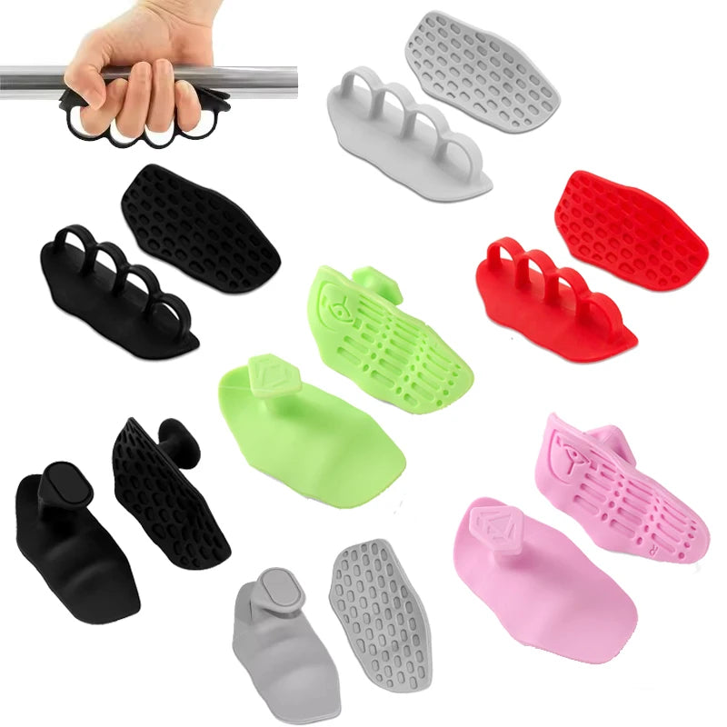 A Pair Anti-Slip Grip for Weight Lifting Pull-Ups Gym Training Unisex Ergonomic Rubber Hand Protector Strengthener Handle Gloves