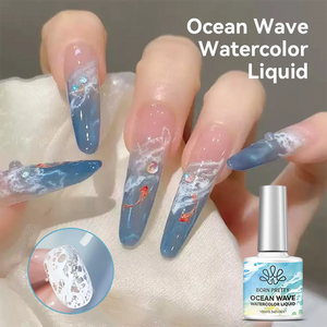 10ml White Ocean Wave Watercolor Nail Gel Polish 3s Spreading White Bubble Lace Design Nail Art Varnish Soak Off UV LED Nail Art