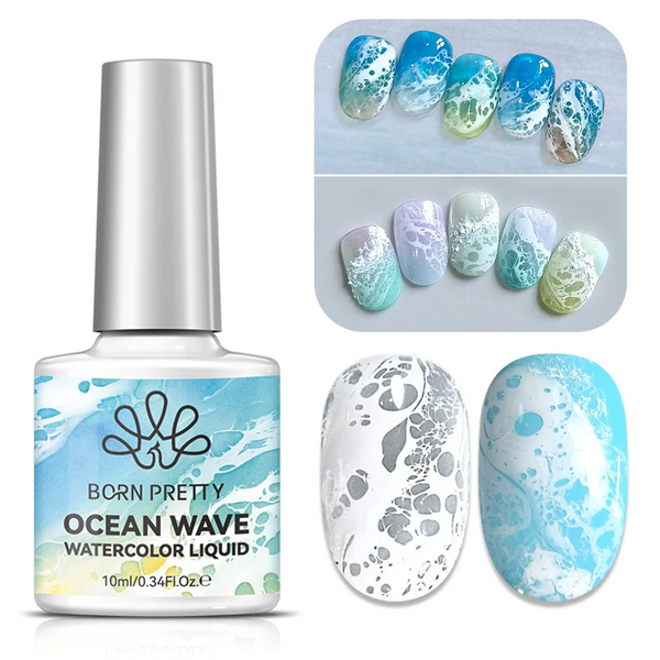 10ml White Ocean Wave Watercolor Nail Gel Polish 3s Spreading White Bubble Lace Design Nail Art Varnish Soak Off UV LED Nail Art