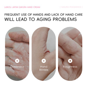 LAIKOU Cherry Blossom Hand Cream Moisturizing Nourishing Brightening Hydrating Hand Lotion Creams Intensive Repair Hand Balm