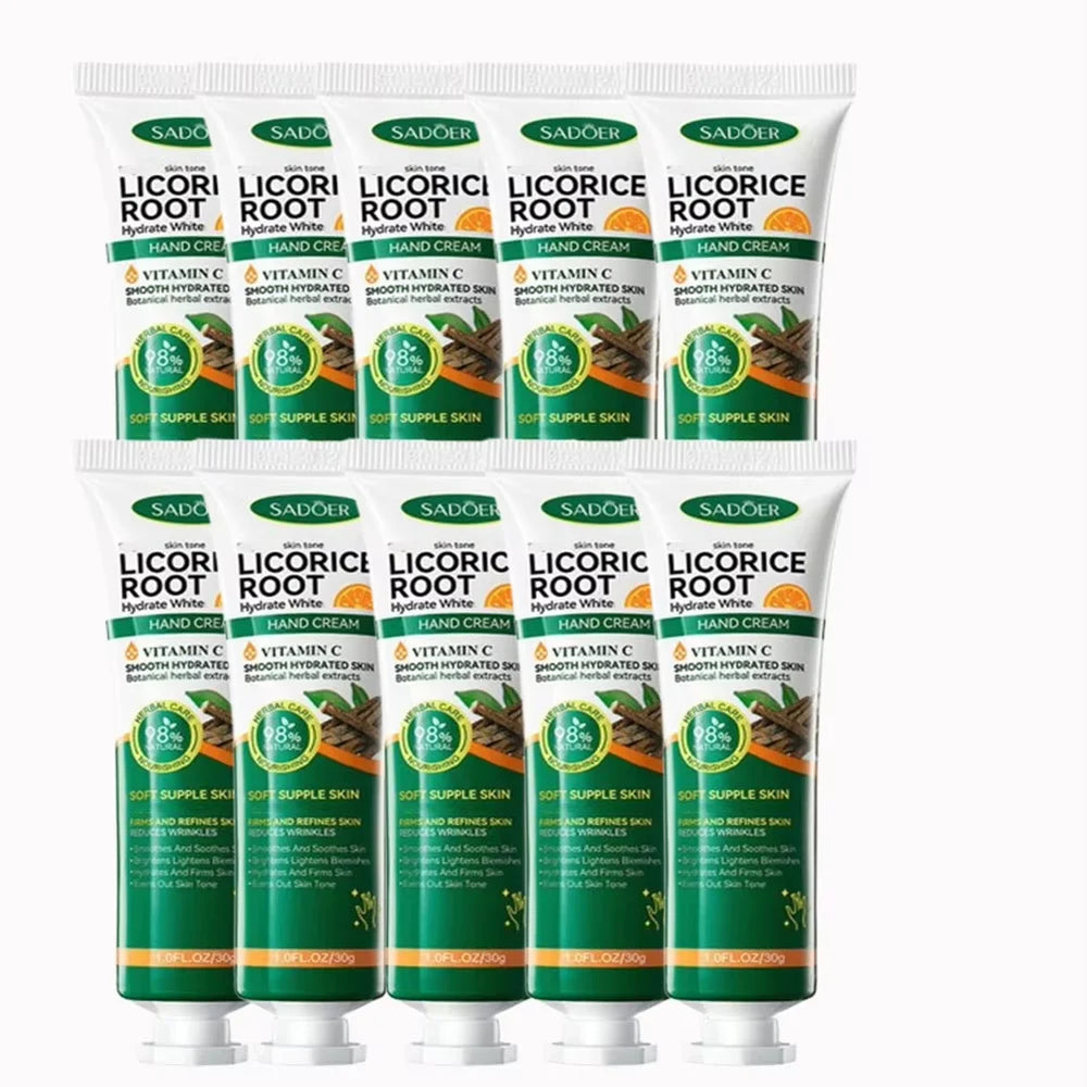 1/3/5/10 pcs SADOER Liquorice Whitening Hydrating Hand Cream with plant Essence Moisturizing Nourishing Brightening Hands Care