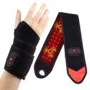 Cordless Heating Wrist Guard 660&850nm Red Light Hot Compress Wristband 3 Levels Electric Vibration Massage Hand Wrist Brace