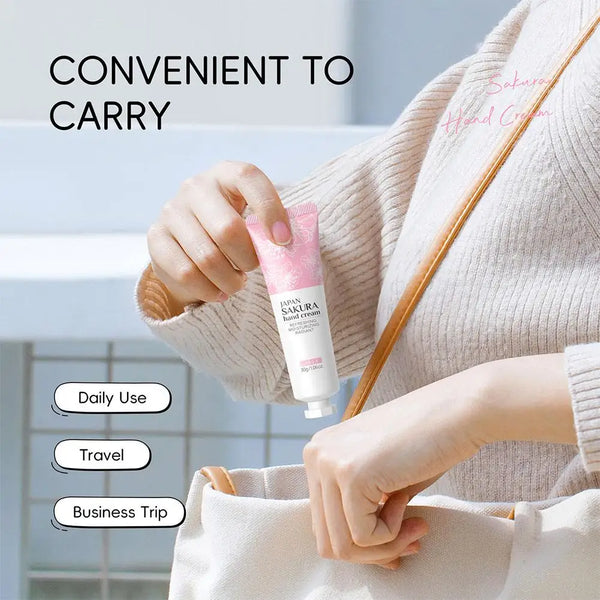 LAIKOU Sakura Hand Cream Deep Moisturizing & Restoring Hand Lotion for Dry Skin,Non-Greasy, Fast Absorbing Hand Care Cream