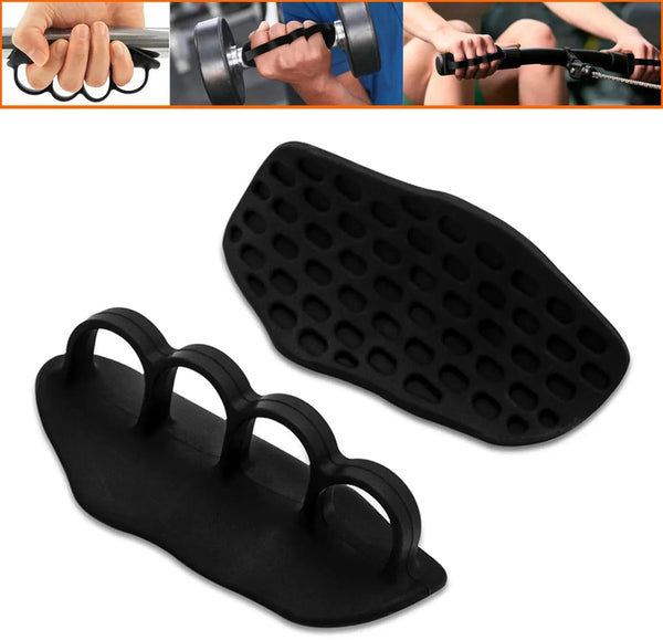 A Pair Anti-Slip Grip for Weight Lifting Pull-Ups Gym Training Unisex Ergonomic Rubber Hand Protector Strengthener Handle Gloves