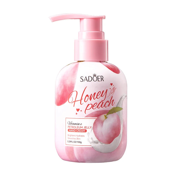 150g Peach Hand Cream, Rich in Glycerin, Peach Extract Essence, and Tocopherol, with a Moisturizing Texture That Is Non-Greasy, Can Nourish Dry Skin, and Can Be Used for Hand, Foot, and Body Care, Keeping Skin Hydrated, Soft,