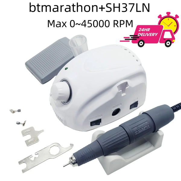 65W BT Marathon Champion-3 Manicure machine Set 45000rpm SH37LN Electric Nail Drill Handle For Pedicure Nail File Grinding Tool