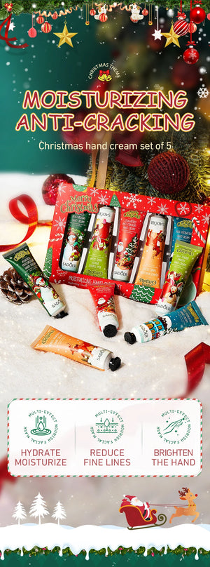 5pcs SADOER Christmas Hand Cream Sets Moisturizing Nourishing Whitening Hydrating Anti-aging Hands Skin Care Products