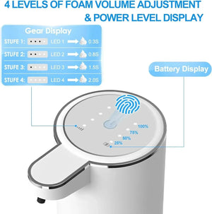 Automatic Soap Dispenser Touchless Foaming Gle Soap Dispenser 380ml USB Rechargeable Electric 4 Level Ecological Porduct