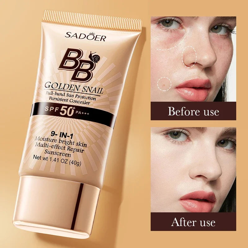 SPF50 Sunscreen BB Cream Face Makeup Foundation Primer Moisturizer Concealer Sun Block Protection Isolation