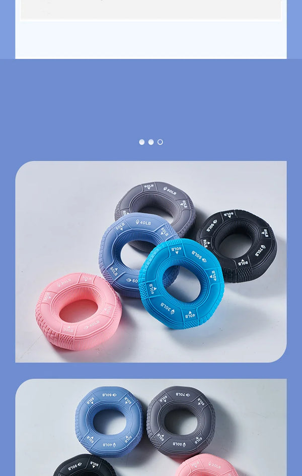 Silicone Adjustable 20-90LB Hand Grip Arm Strength Exercise Gripping Ring Fitness Gym Finger Forearm Trainer Carpal Expander