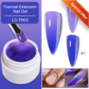 LILYCUTE 7ml Non Stick Hand Solid Extension Gel Nail Polish 3D Auroras Effect Carving Flower Function For Finger ProlongHard Gel