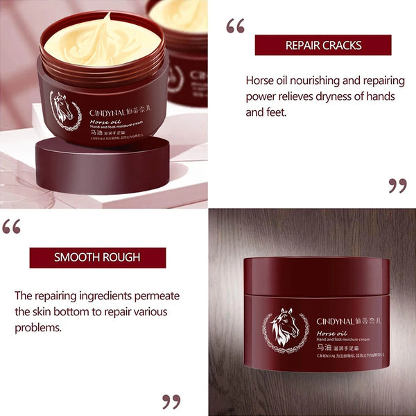 Horse Oil Skin Restoration Cream,110g Repair Hand Cream, Moisturizing Foot Cream,Foot Repair Cream,Anti Foot Cream for Women Men