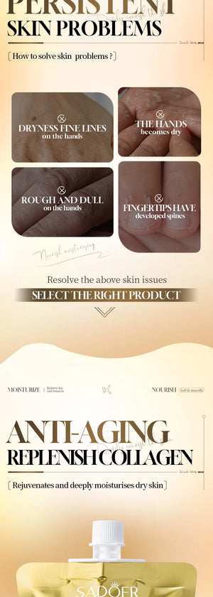 SADOER Collagen Moisturizing Hand Cream Anti Aging Replenish Whitening Repair Damaged Skin Hydrating Hands Skin Care