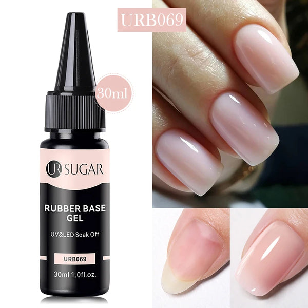 UR SUGAR 30ml Pink Gold Flakes Rubber Base Gel Refill Package Aurora Glitter Sequins Varnish Soak Off UV LED Gels Polish