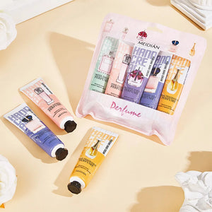 Meidian Fruit Fragrance Hand Cream Packaged Set of 5 Moisturizing and Hydrating Hand Cream Set for Autumn and Winter to Prevent Dryness and Cracking, Hand Care Cream for Skin Softening and Nourishment, Hand Moisturizing Cream
