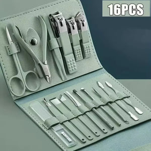 16/12/4 pcs Professional Nail Clippers and Cuticle Nippers Set with Travel Case Manicure Set Pedicure Sets Nail Clippers