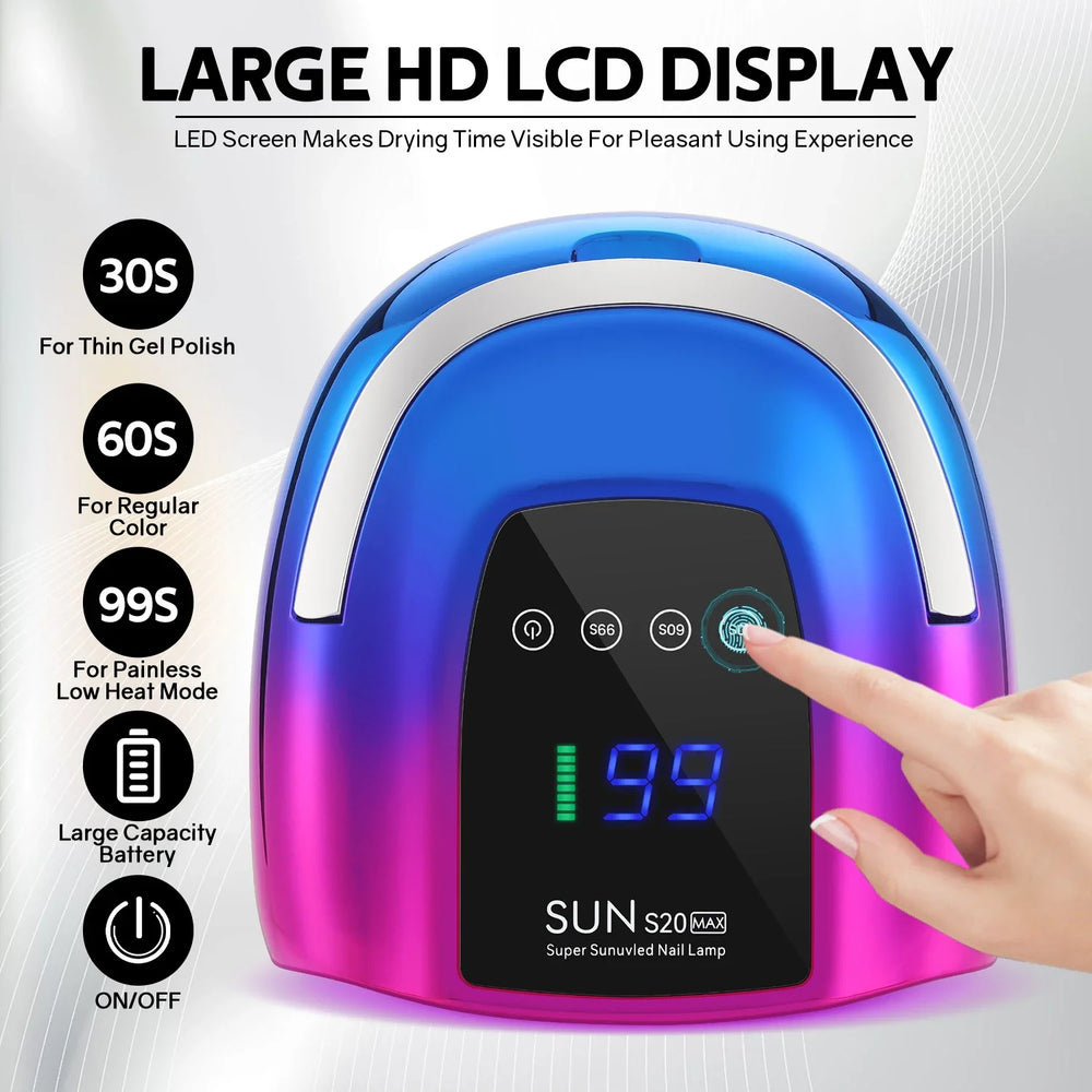 DianaBeauty 200W Nail Dryer Rechargeable 48LEDS Nail Dryer with LCD Touch Screen Cordless Nail Lamp For Curing Gel Nail Polish