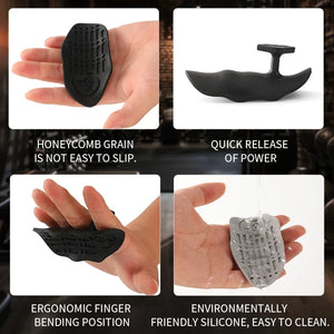 A Pair Anti-Slip Grip for Weight Lifting Pull-Ups Gym Training Unisex Ergonomic Rubber Hand Protector Strengthener Handle Gloves
