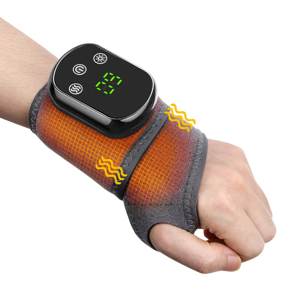 Electric Wrist Massager Heating Pad Vibration 5 Gears Hot Compress Wrist Guard Band USB Recharge Adjustable Wrist Protection